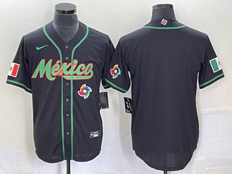 Men 2023 World Cub Mexico Blank Black Nike MLB Jersey3->more jerseys->MLB Jersey